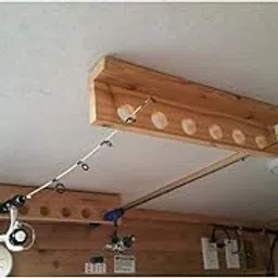 Cedar Made Ice Fishing Rod Rack Holder Wall Ceiling Mount-picture-22