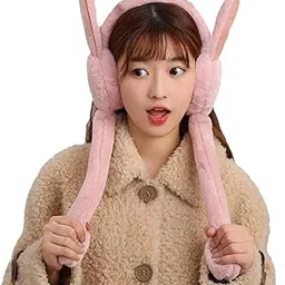 bsat store Ear Muffs for Winter | Moving Rabbit Ears Cute Bunny Multicolor Earmuffs for Girls, Boys, Women-picture-13