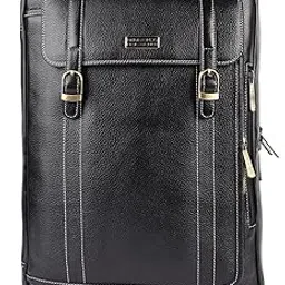 hammonds flycatcher Genuine Leather Office Bag for Men, 2in1 Black Laptop Bag for Men, Fits 15.6" Laptop, Adjustable Strap, Multi Compartments Ideal for Office, Travel, Daily Use, 1 Year Warranty-picture-23