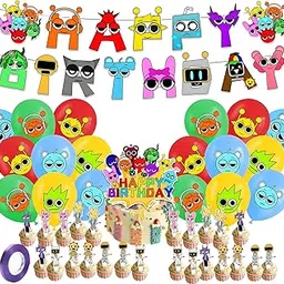 Sprunki Birthday Decorations, Game Characters Banner Balloons Cake Topper, Cupcake Toppers Cake Decorations for Game Enthusiasts 2506SRZS469-picture-52