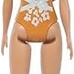 Barbie Beach Doll with Light Brown Hair, Pink and Orange One-Piece Swimsuit with Tropical Print, Pool and Beach Toys-picture-30