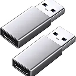 Bx USB Type C USB 3.1 Type C Female to USB 3.0 Male Adapter Connector Converte USB3.1 Type-c Adapter (Compatible with Mobile, Silver) Pack of 2-image-31