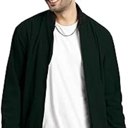showoffff Men's Green Mandarin Collar Corduroy Bomber Jacket-SSLI-818_Green-picture-30