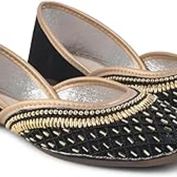 Women & Girl Handcrafted Embellished Jutti | Traditional Ethnic Punjabi Juttis with Pearl & Beaded Detailing | Elegant Slip-On Footwear-image-32