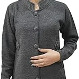 matelco Womens Woollen Buttoned Cardigan/Coat with Pockets-picture-33