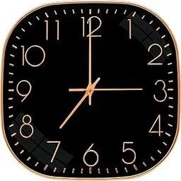 TEKCOOL Plastic Analogue Wall Clock 12" Silent Quartz Decorative Latest Wall Clock Non-Ticking Classic Clock Battery Operated Round Easy to Read for Room/Home/Kitchen/Bedroom/Office/School.Rose Black-image-11