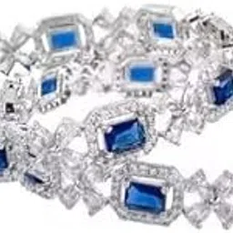 AMERICAN DIAMOND 4LEAF BLUE BANGLES FOR WOMEN AND GIRLS-picture-22