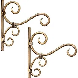 PURCHAZE24X7 Metal Wall Hook for Hanging Plants and Plant Stand, Lanterns Bird Feeders/Wall Bracket Hanging Hook (Golden Color Set of 2)-picture-18