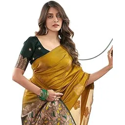 siril Women's Jacquard Kanjivaram Soft Silk Saree Pure Silk With Unstitched Blouse Piece-picture-14