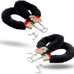 Wah!! Store Handcuff for Kids for Police Role Paly, Fancy Dress Accessories Metal Handcuffs and Cop Toy Hen Party Hathkadi Purple (Black)-picture-26