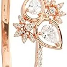 kushal's Fashion Jewellery White Rose Gold Polished Zircon Kada With Locking System |Best For Gifting, Bride, Bridemaids & Special Occasion | Zircon Kada For Women - 417739-picture-18