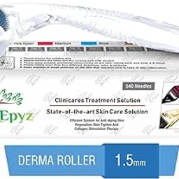 Epyz Derma Roller For Hair Growth 1.5 mm with 540 Stainless Steel Needles Repairs Damaged Hair Reduces Acne Scars Safe & Effective For Hair Fall & Hair Thickening - TR-Blue-image-91