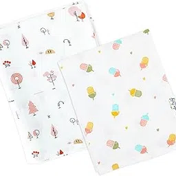 HONCHO BABY - 100% Cotton Muslin Baby Towel Set, Super Soft & Highly Absorbent Bathing Towels for Babies | Size 65 X 90 Cm | 2 Pack (Fantasy Tree World - Rainbow Popsicles)-picture-11