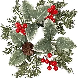 CALANDIS® Christmas Candle Ring Wreath Mini Ring Wreath for Window Door Birthday | Wreaths, Garlands & Plants | Christmas & Winter | Holiday & Seasonal Dacor-picture-44