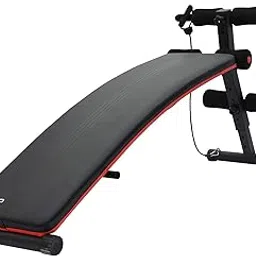 Kobo Imported Exercise Sit Up Bench for Decline Workouts EB-1009 Steel Heavy Duty with Resistance Band Abdominal (Black, Red) Weight Capacity: 120 Kg-picture-29