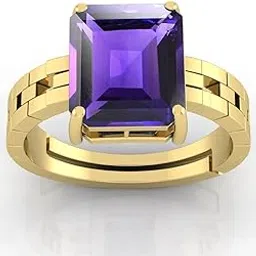 todani jems 11.25 Ratti 10.60 Carat Astrological Certified Amethyst Adjustable Gemstone Ring for Men and Women-picture-17