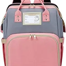 Assorted 3-in-1 Diaper Bag Backpack with Portable Crib, USB Charging Port, Multiple Compartments, Water-Resistant, Available in Multiple Colours-picture-21