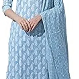 parthvi Women Printed Cotton Straight Kurta & Palazzo With Dupatta-picture-50