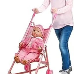 DUNGRANI ENTERPRISE Upgrade 16 Inch Baby Doll Stroller Toy for Kids Big Size Baby Doll Fun Vehicle Play Set for Babies Infants Toddlers Girls Kids (Pink)-image-74