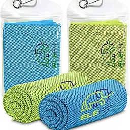 ELEFIT Cooling Towels, Set of 2, Mesh Sports Towels with Carrying Case, Blue and Green (Green)-image-25
