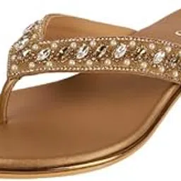metro Women Embellished Ethnic/Festive/Wedding Festive Flat Slip-on Chappal-picture-23