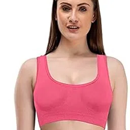 VENOM Women's Non-Padded, Non-Wired Seamless for Running, Athletics, Excercise, Gym Peach (Free Size (Suitable Upto 32))-picture-31