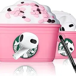 Meyaar Silicone Case for Apple Airpods 4 (2024) Cute Design for AirPods 4 with Active Noise Cancellation (ANC) with Keychain Shockproof Protective Case (Star Cup (Pink))-picture-22