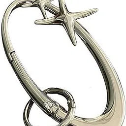 Starlight Y2K Metal Heavy Shiny Starfish Carabiner Belt Loop Accessory, Silver Carabiner Keychain, Matte Chrome Karabiner, Gift her-picture-32