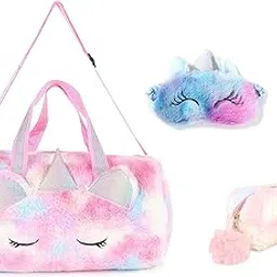 sanjis enterprise Unicron Printed Fur Duffle Bag with Eyemask and Sunglass (Multicolor)-picture-15