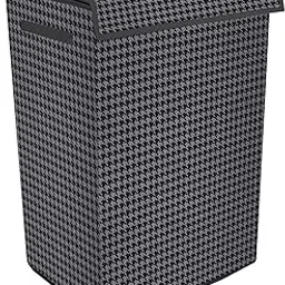 Double R Bags Foldable Laundry Basket with Lid & Handle – 75L Non-Woven Cloth Storage Organizer, Moisture-Proof & Space-Saving Hamper (57x30x42 cm, HST Black, 1 Compartment, Pack of 1)-image-3