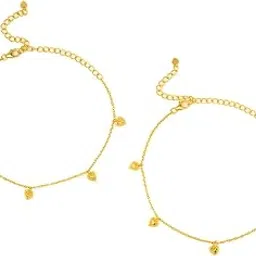 shaya by Caratlane You and Your Untimely Yawns Heart Anklets in Gold Plated 925 Silver for women-picture-26