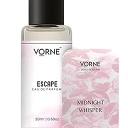 VORNE Escape Eau De Parfum and Midnight Whisper Solid Perfume Set for Women Long-Lasting Woody Floral Fragrance Combo-picture-14