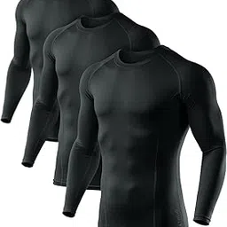 athlio 1 or 3 Pack Men's UPF 50+ Long Sleeve Compression Shirts, Water Sports Rash Guard Base Layer, Athletic Workout Shirt-picture-39