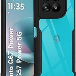 TheGiftKart Shockproof Crystal Clear Back Cover Case for Motorola Moto G67 Power / G57 Power 5G | 360 Degree Protection | Protective Design | Transparent Back Cover Case (PC & TPU, Black Bumper)-picture-32