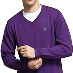 monte carlo Mens Solid Purple V Neck Full Sleeve Pullover_1240550VN-315-picture-52