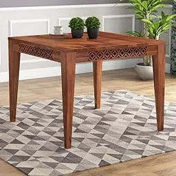 MAVEN ART Sheesham Wood 4 Seater Dining Table Only for Dining Room | Wooden Only Dining Table Without Chairs for Home & Kitchen | Solid Wood Dinner Table for Restaurants (Design 2)-picture-24