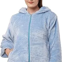 cliluxe Women’s Teddy Fleece Jacket | Black Faux Fur Zip-Up Hoodie with Bear Ears | Soft & Fluffy Winterwear for Girls | Cute and Cozy Cold-Weather Outerwear-picture-34