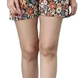 go colors Women's Black Cotton Printed Lounge Shorts-picture-25