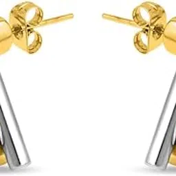 palmonas 18k Multi Tone Plated Bi-metal Fusion Earring for Women - Gift for Girls & Women | Waterproof & Anti-Tarnish Earrings-picture-45