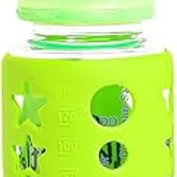 The Little Lookers High Borosilicate Glass Feeding Bottle for Baby/Feeder for Newborn | Super Soft Flow Control & Anti Colic Nipple for Infants/Toddlers - Green (120ml)-picture-22