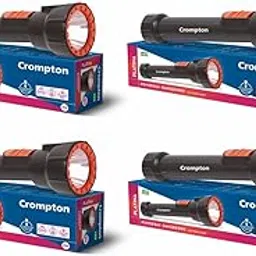 Crompton Ranger Pro Rechargeable LED Torch Light with USB Type-C Charging | Dual Mode Lighting (Black & Orange, Pack of 4)-picture-16
