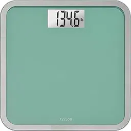 Taylor Digital Glass Bathroom Scale for Body Weight, Large Durable Platform, Extra High 500 lb Capacity, Large 3.5"x1.7" White Backlit Display, Sea Foam Green-image-29