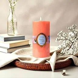 Maeva Scented Pillar Candles, Aromatic Rose Fragrance, Ideal for Home Decor, Gifting, Festive Decoration, Smoke Less, 120 Hours Burn Time, 630gm-picture-17
