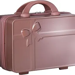 Portable Hard Shell Cosmetic Travel Case | Small Travel Hand Luggage with Elastic Band, Mini ABS Carrying Makeup Case Suitcase (30L x 16W x 23H cm) image 1