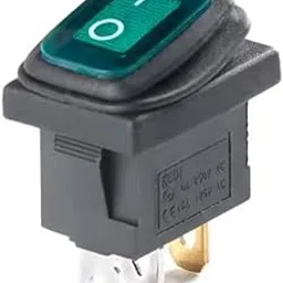 CentIoT - Waterproof Rocker Switch - IP65 KCD1 21 X 15MM 250V 6A 3PIN ON-OFF SPST (Illuminated Green)-picture-10