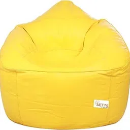 Sattva Muddha Sofa Bean Bag Cover Without Beans XXXL Size - Yellow-image-0