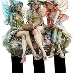 MERISHOPP Butterfly Fairies Garden Stake 2D Acrylic Sign for Outside Bonsai Pathway| Garden Statue | Lawn Ornament | Dcor-image-10