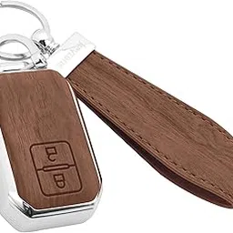 keyzone Woodgrain TPU Key Cover & Keychain fit for Suzuki Baleno, Jimny, Swift, Ertiga, Grand Vitara, XL6, Brezza, Fronx, Dzire, Glanza 2 Button Smart Key (Walnut Brown)-image-5