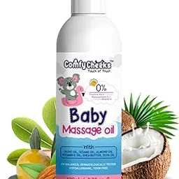 Comfy Cheeks Baby Face & Body Massage Oil for All Skin Types,100% Natural Baby Massage oil with Coconut, Almond & Sesame Oil for Nourishing Baby’s Skin in winter,Non Sticky & Moisturizing Baby Oil for New Born,Dermatologically Tested ,100 ml Each Pack of 1-image-27