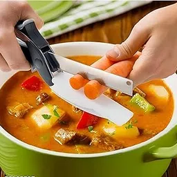 ARR 2-in-1 Kitchen Scissors with Built-in Cutting Board | Stainless Steel Food Chopper & Vegetable Cutter | Multi-Purpose Kitchen Tool (Black)-image-37